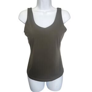 Fawn Fit Athletic Built in Bra Olive Green tank top Size Medium